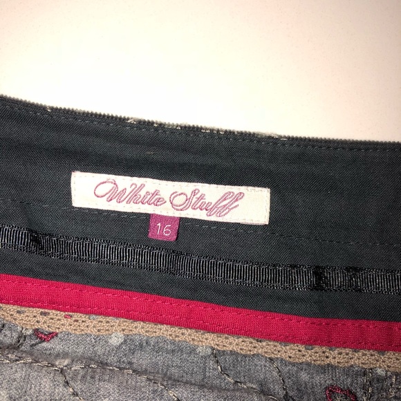 White stuff corduroy skirt a-line Floral gray 16 - Picture 3 of 3